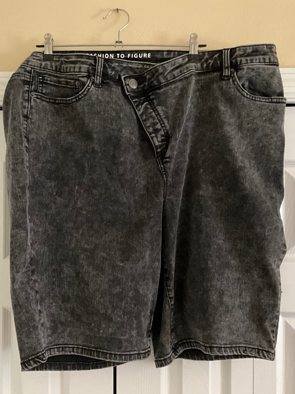 Acid Wash Denim Bermuda Shorts